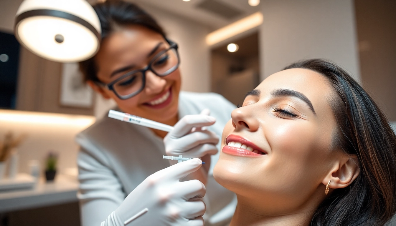 Professioneller Arzt führt eine Botox Behandlung in Zürich durch, für natürliche Faltenreduktion.