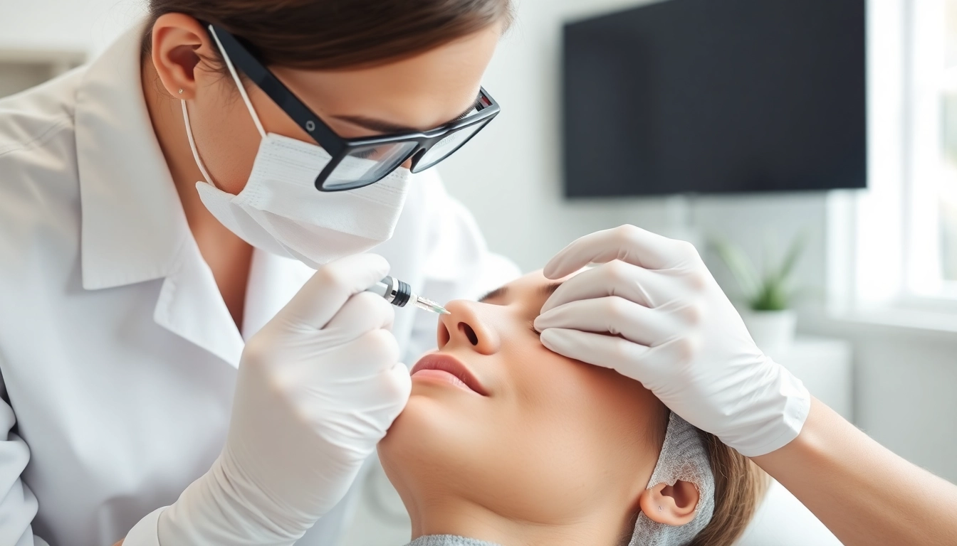 Botox treatment in Zürich: A specialist injects Botox into a patient’s face with delicate precision for wrinkle reduction.