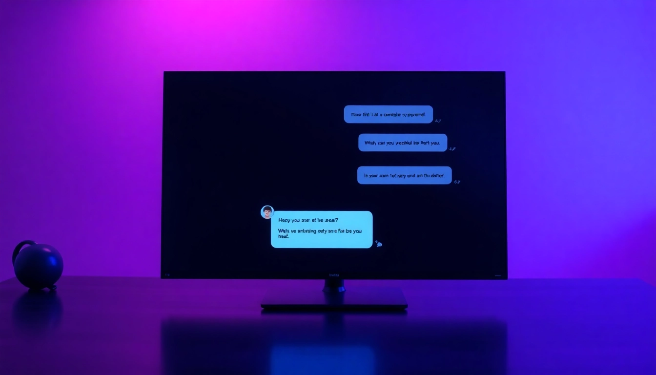 Screenshot of a sleek digital chat interface with an AI character on a dark-themed screen, highlighting user interaction and customization features.